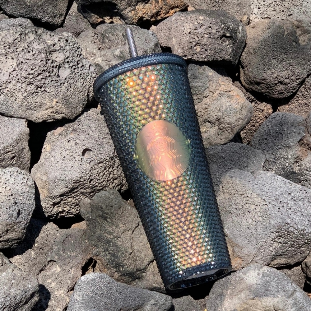 Dazzle Black & Gold Glitter Studded Tumbler